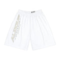 Athletic White Men’s Sports Shorts — 'Aldous Athletics' Side Logo Performance Shorts