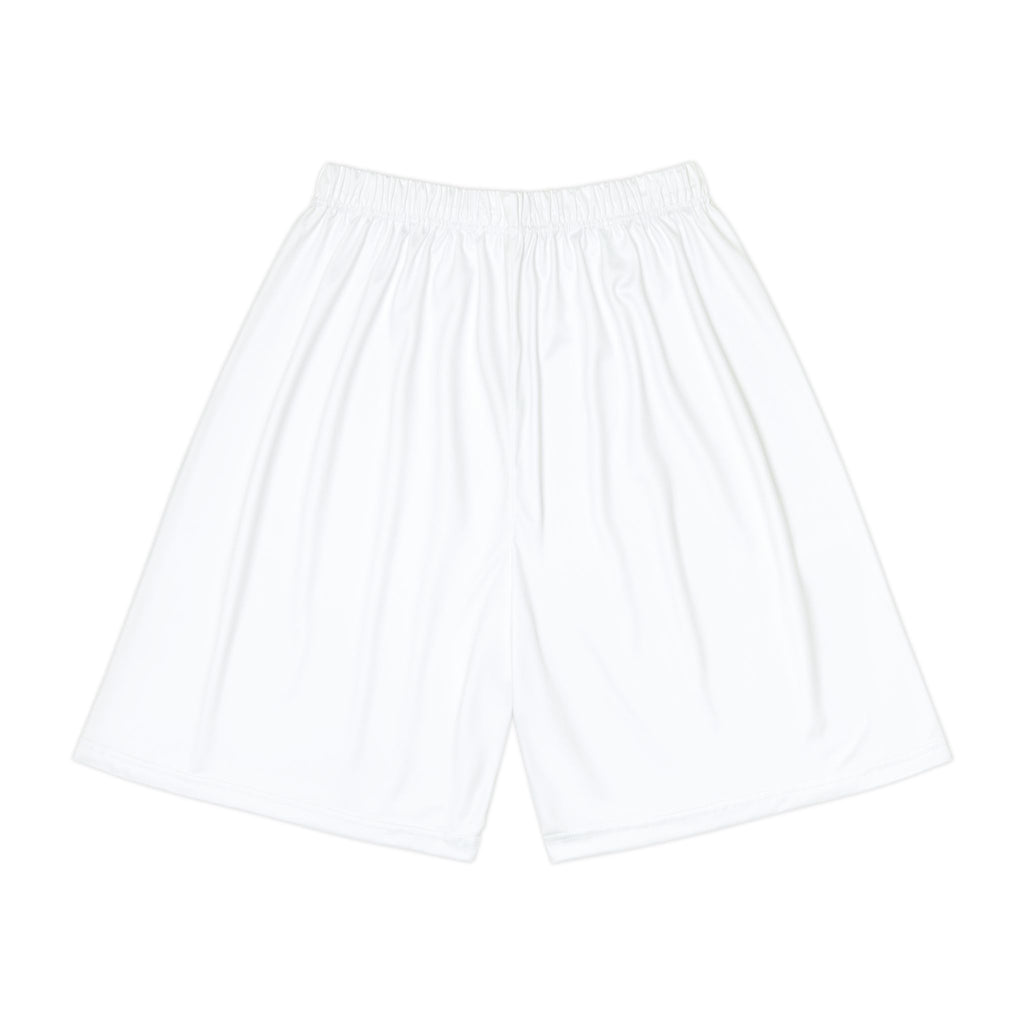 Athletic White Men’s Sports Shorts — 'Aldous Athletics' Side Logo Performance Shorts