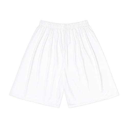 Athletic White Men’s Sports Shorts — 'Aldous Athletics' Side Logo Performance Shorts